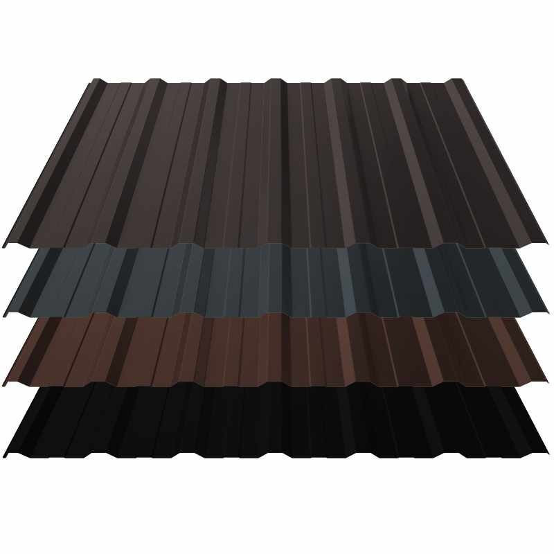 Trapezblech T18+ Dach aus Stahl von Blachotrapez GmbH in Braun mit 35 µm Mattpolyester-Beschichtung und 0,50 mm Materialstärke - Bild 1