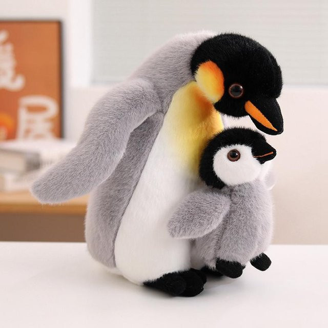 Polarpinguin Plüschtiere, Mutter- und Kind-Pinguinpuppen, grau, ab 14 Jahren - Bild 1