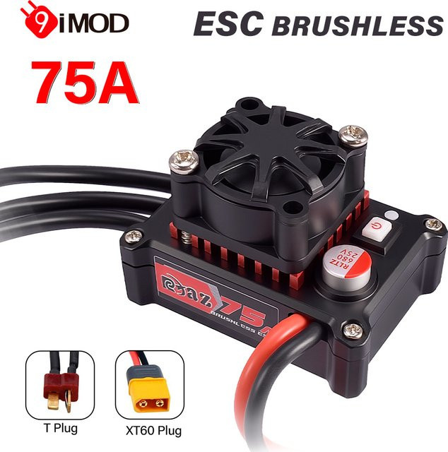 9IMOD 75A Bürstenloser ESC 2-3S 6V/2A, Zubehör, Metall, Schwarz - Bild 1