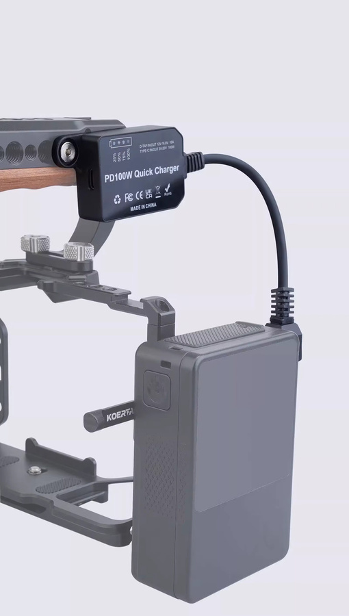 Probty D-TAP V-Mount/V-Lock Akku zu PD 100W bidirektionales Lade- und Entlademodul USB-Stromadapter für Monitor und Kamera, Schwarz - Bild 3