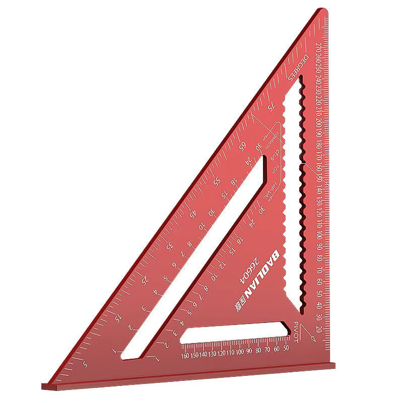 Deli Dreieckiges Winkellineal aus Aluminiumlegierung als metrischer Winkelmesser für Holzarbeiten - Bild 3