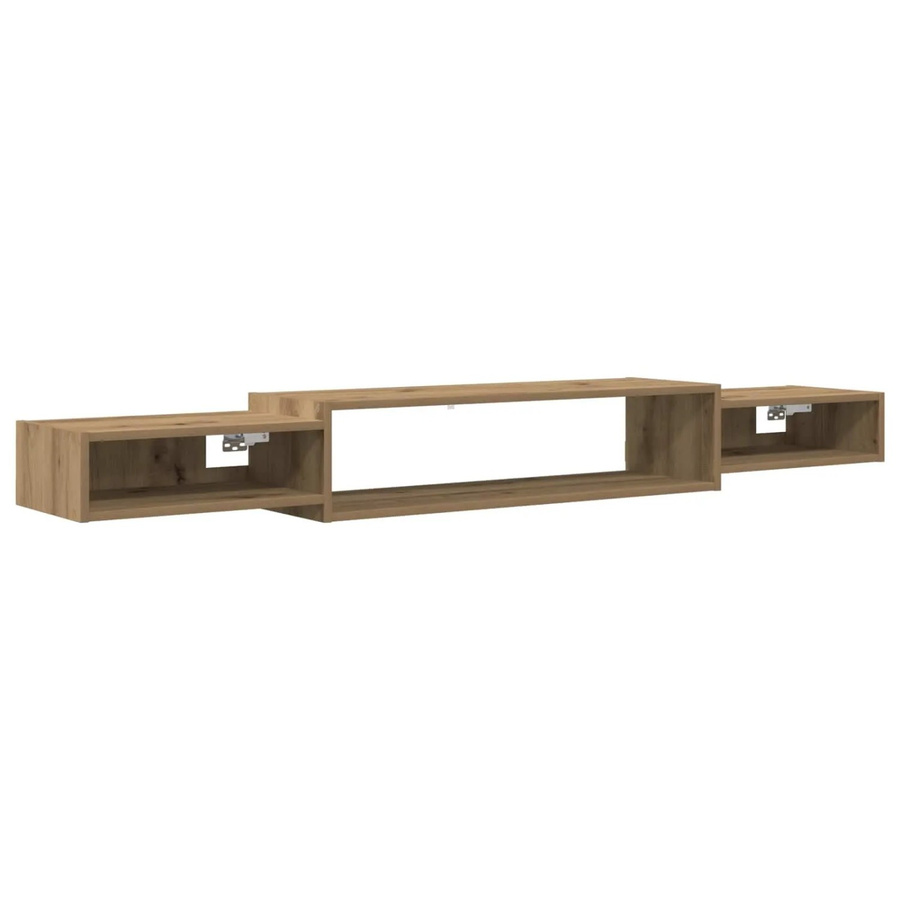 vidaXL Wandmontierter TV-Schrank in Artisan-Eiche, moderner Mediaschrank in Braun mit Medienfächern, B/T/H: 180 x 30 x 28 cm - Bild 2