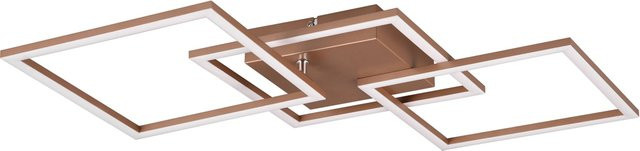 Reality LED-Deckenleuchte Trail 1-flammig in Coffee, Metall, B/T/H: 53 x 53 x 7 cm - Bild 1