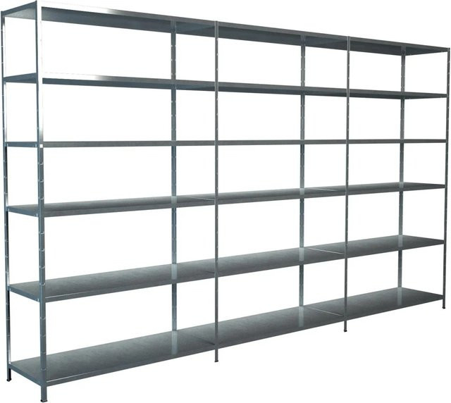 Schulte Steck-Grund- und Anbauregale verzinkt silber B: 230 cm, H: 340 cm, T: 35 cm - Bild 1