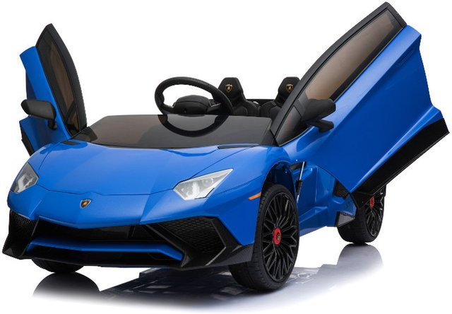 TPFLiving Lamborghini Aventador SVJ Elektro-Kinderauto, blau, mit Ledersitz und Sicherheitsgurt - Bild 1