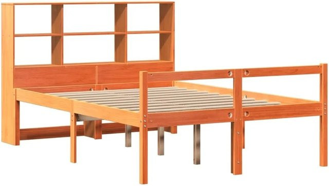vidaXL Massivholzbett aus Kiefernholz in Braun, Rustikaler Stil, ohne Matratze, B/T/H: 160 x 200 cm - Bild 1