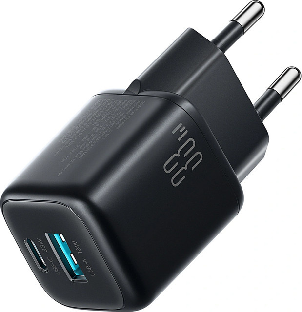 Joyroom Netzladegerät JR-TG7 in Schwarz mit 33W, 3A, 1 x USB-A und 1 x USB-C - Bild 1