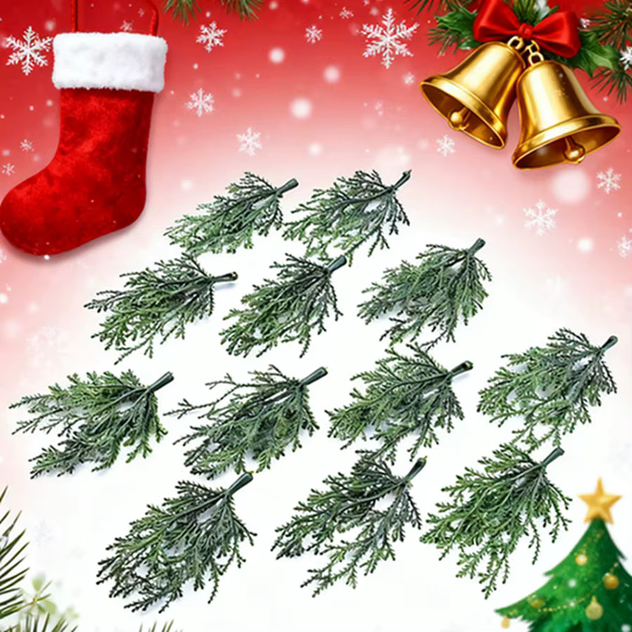 ZQCY Künstliche Pflanzen Grün für Weihnachtsbaum, Kranz und Hochzeits-DIY Dekoration aus Kunststoff - Bild 3