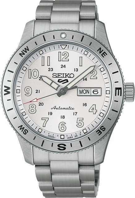 Seiko 5 Sports Armbanduhr, Automatik, Edelstahl, Weiß, 41 mm, Herren - Bild 1