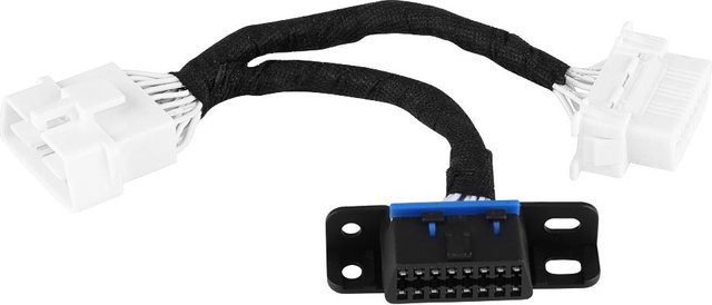 OBD2 16Pin Stecker auf Dual Buchse Splitter Adapter Verlängerungskabel Y-Kabel in Weiß - Bild 1