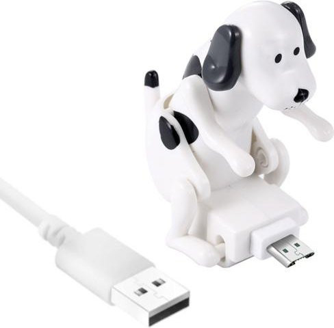 NOHM Fun Humping Dog Ladekabel mit Smart-Chip in Weiß für USB-C, Lightning und Micro-USB - Bild 1