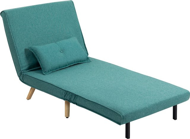 HOMCOM 4 in 1 Schlafsessel als Einzelsessel und Schlafsofa mit verstellbarer Rückenlehne in 5 Positionen, Klick-Klack Schlafcouch inklusive Kissen, Grün - Bild 1