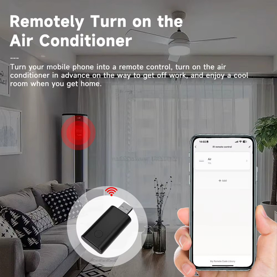 iHseno Intelligente Wi-Fi Universal-IR-Fernbedienung als 360° Infrarot-Blaster für Fernseher und Klimaanlagen in Schwarz, kompatibel mit Alexa und Google Home - Bild 3