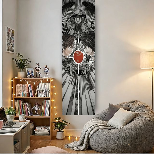 VIKAMA Animations-Wandteppich Night God Moon in Multicolour, Anime-Hintergrund zur Raumdekoration, Breite: 150 cm, Höhe: 40 cm - Bild 1