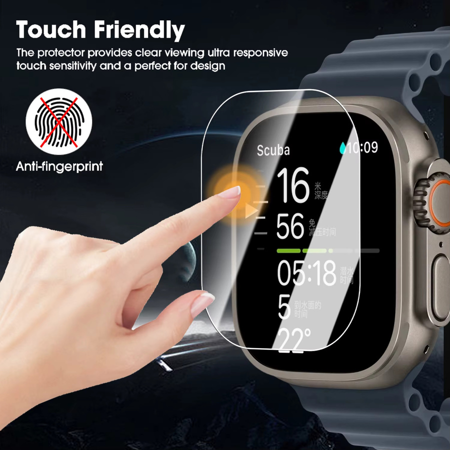 Displayschutz Apple Watch Ultra 49 mm, Gehärtetes Glas, Transparent - Bild 5