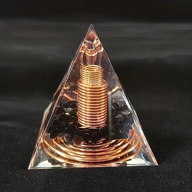 Orgonit-Pyramide mit Obsidian von Yiran Furniture zur Energiebalance für Yoga und Home Office Dekoration - Bild 1