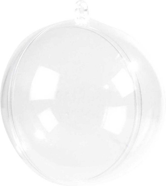 Rico Design Weihnachtsbaumkugel aus Kunststoff in Transparent, Durchmesser: 10 cm - Bild 1