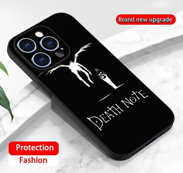 Death Note Classic Japan Anime Handyhülle für iPhone 17 16 15 14 13 12 Pro Max Mini Plus, schwarze stoßfeste weiche Hülle von mart123-2 - Bild 1