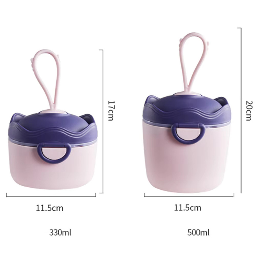 Tragbarer Babynahrungsspender für unterwegs mit Schaufel, Formelspender in Pink und Multicolour, 330 ml oder 500 ml - Bild 2