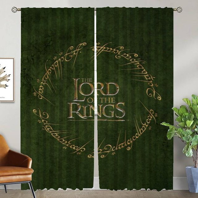 Der Herr der Ringe Anti-Mücken-Vorhänge aus Tüll, 2er-Set, Grün, B: 96 cm, H: 137 cm - Bild 1