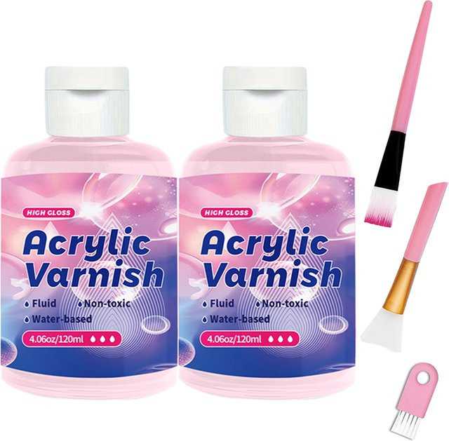Acrylvernis Transparent mit Hochglanz-Finish, wasserfester und nicht vergilbender Schutzlack für Gemälde, 120 ml - Bild 1