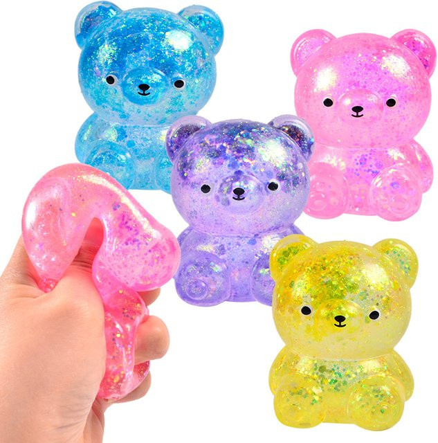 Datgo Fidget Bär Squishies, Glitzer Gummibärchen, multicolour - Bild 1