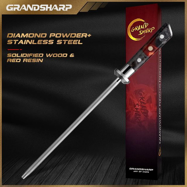 Grandsharp Profi-Küchenmesser aus Edelstahl mit Holzgriff in Silber - Bild 1