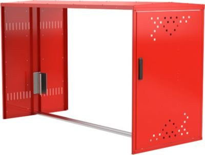 Anbausatz ohne Seitenwand für Fahrradgarage BikeBox 1 G mit Giebeldach in Verkehrsrot RAL 3020 - Bild 1