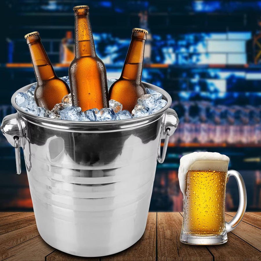 NICEYARD Champagner- und Wein-Eiskühler aus Edelstahl in Silber, 5 l Fassungsvermögen - Bild 4