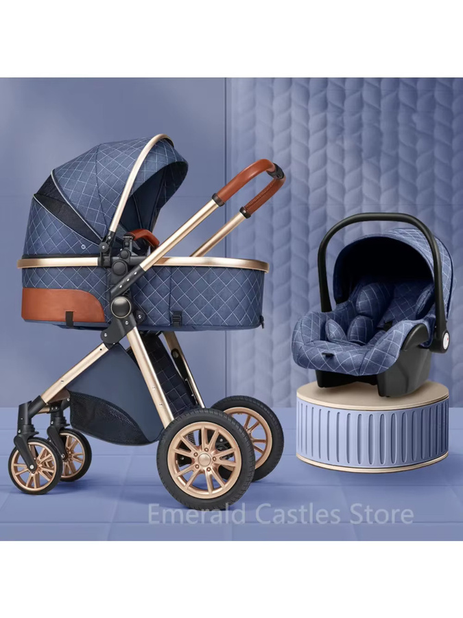 3-in-1 Kinderwagen Warm House mit Licht und Stoßfestigkeit für Neugeborene, Kombi-Kinderwagen mit zwei Fahrtrichtungen und Komfort-Eigenschaften - Bild 6