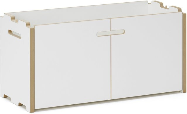 Tojo Hochstapler Anbauregal in Weiß, modernes freistehendes Regal mit Rückwand aus lackiertem MDF - Bild 1