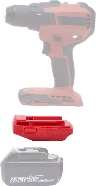 Makita Adapter zur Konvertierung von Makita 18 V LXT Lithium-Ionen-Akkus auf Hilti B22V-Akkus in Rot - Bild 1