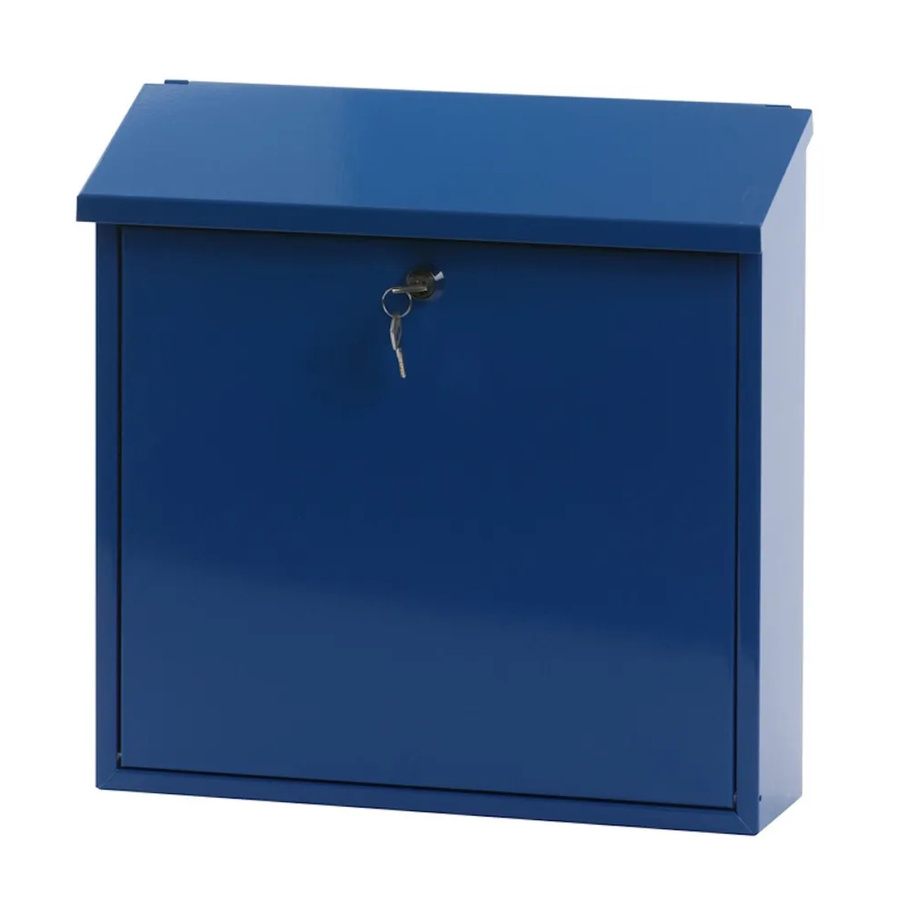 Wandbriefkasten Malagan von PROREGAL mit Zylinderschloss in Blau, H x B x T: 37 x 37 x 11,5 cm, Einwurfsöffnung 35,8 x 4 cm - Bild 2