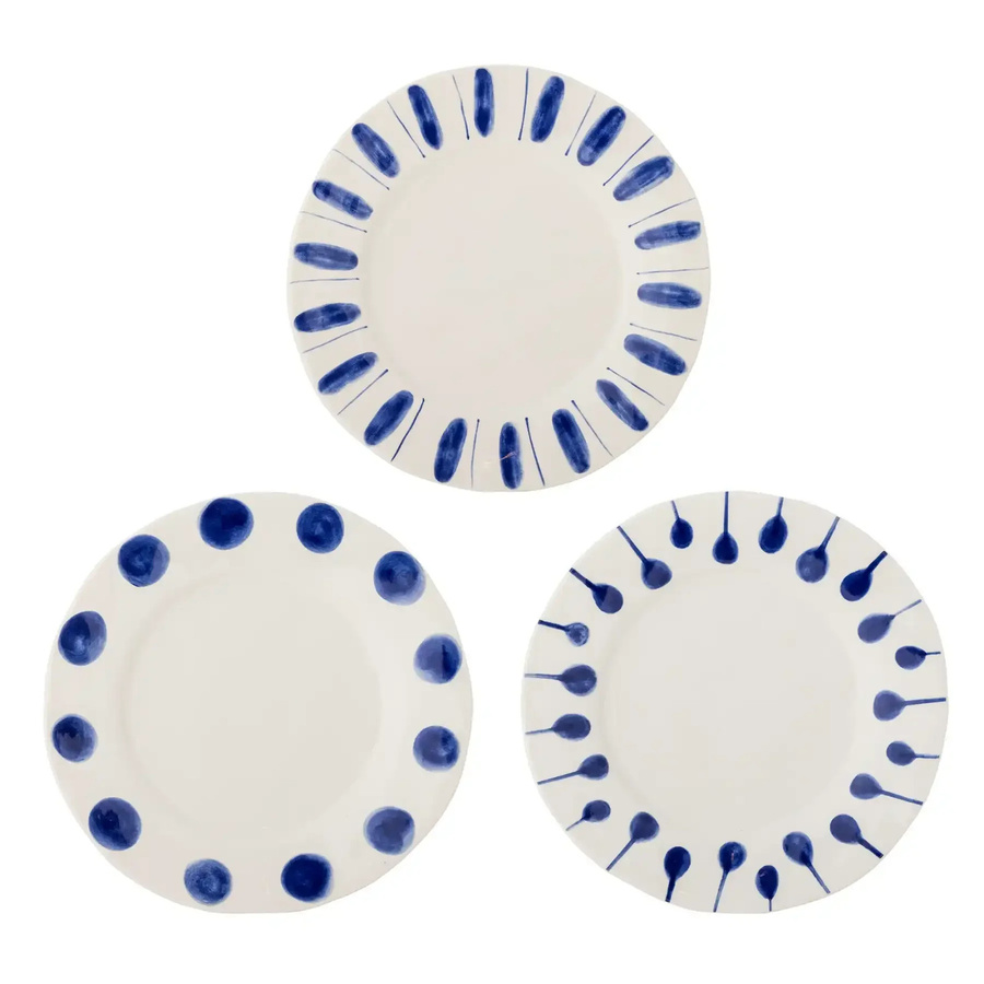 Bloomingville Linora Teller Set Blau 3-teilig Durchmesser: 28 cm - Bild 1