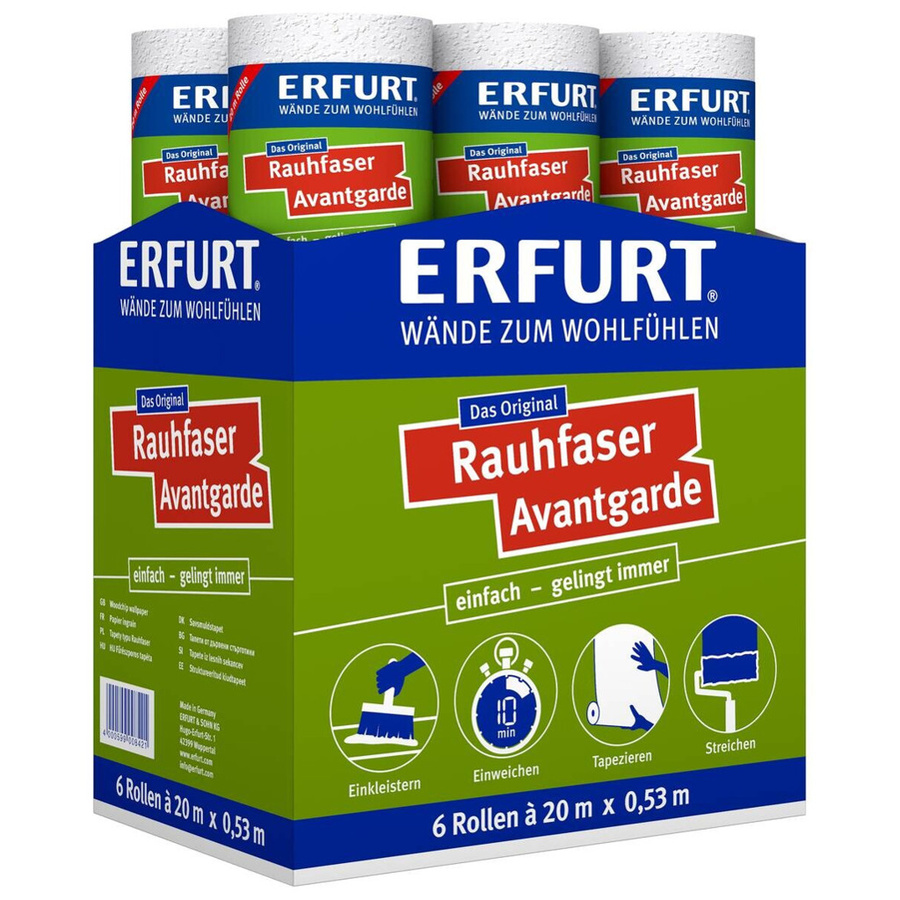 Erfurt Raufasertapete Avantgarde weiß matt strukturiert B: 53 cm, L: 1300 cm - Bild 3
