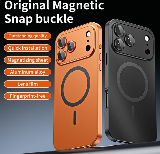 Luxuriöse magnetische Aluminium-Schutzhülle für Samsung in Blau und Orange mit Kameraschutz aus Glas - Bild 1
