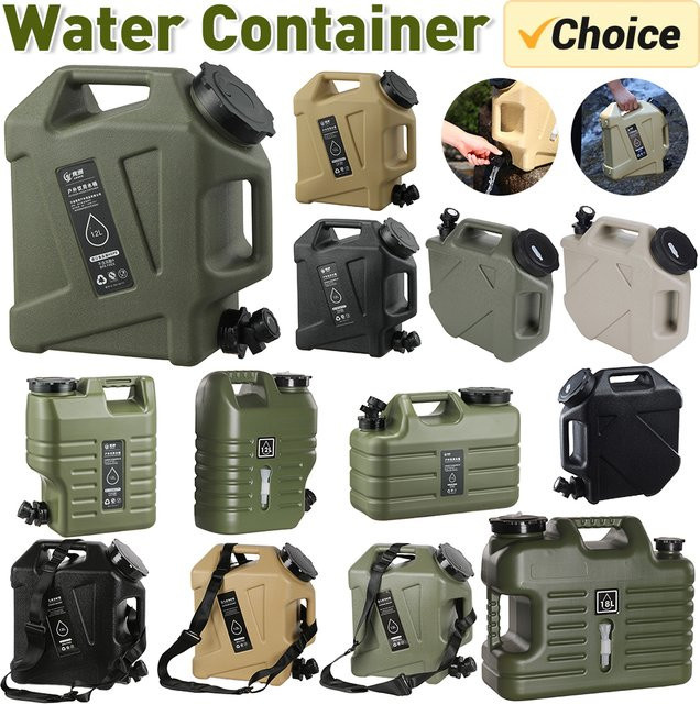 VAKIND Camping Wasserbehälter mit Wasserhahn in Grün, tragbarer Wassertank für Outdoor, Picknick und Auto - Bild 1