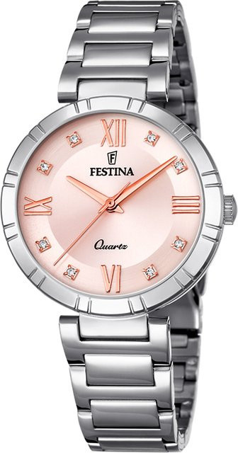 Festina Mademoiselle Damenuhr, Quarz, Edelstahl, Roségold, 33 mm, 5 ATM - Bild 1