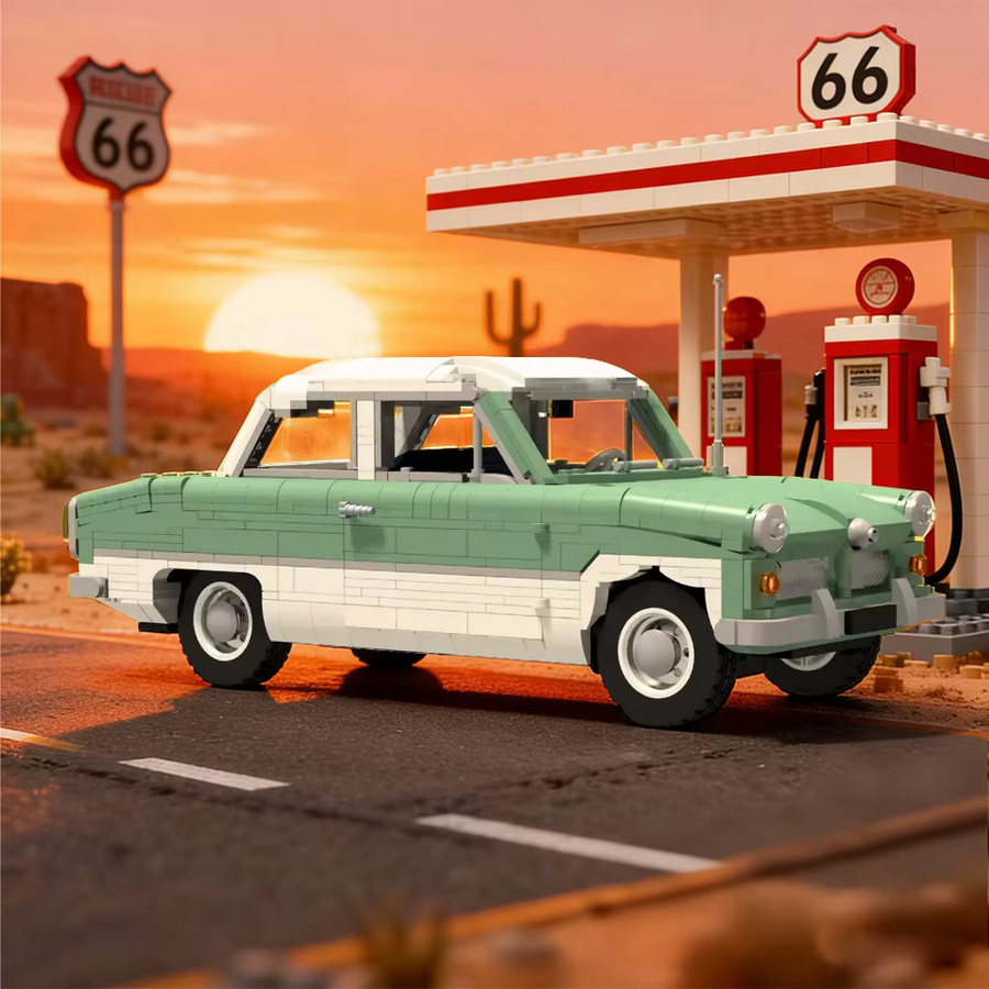 Gobricks Ford Taunus MOC, Bausteine Modell, Retro-Auto - Bild 3