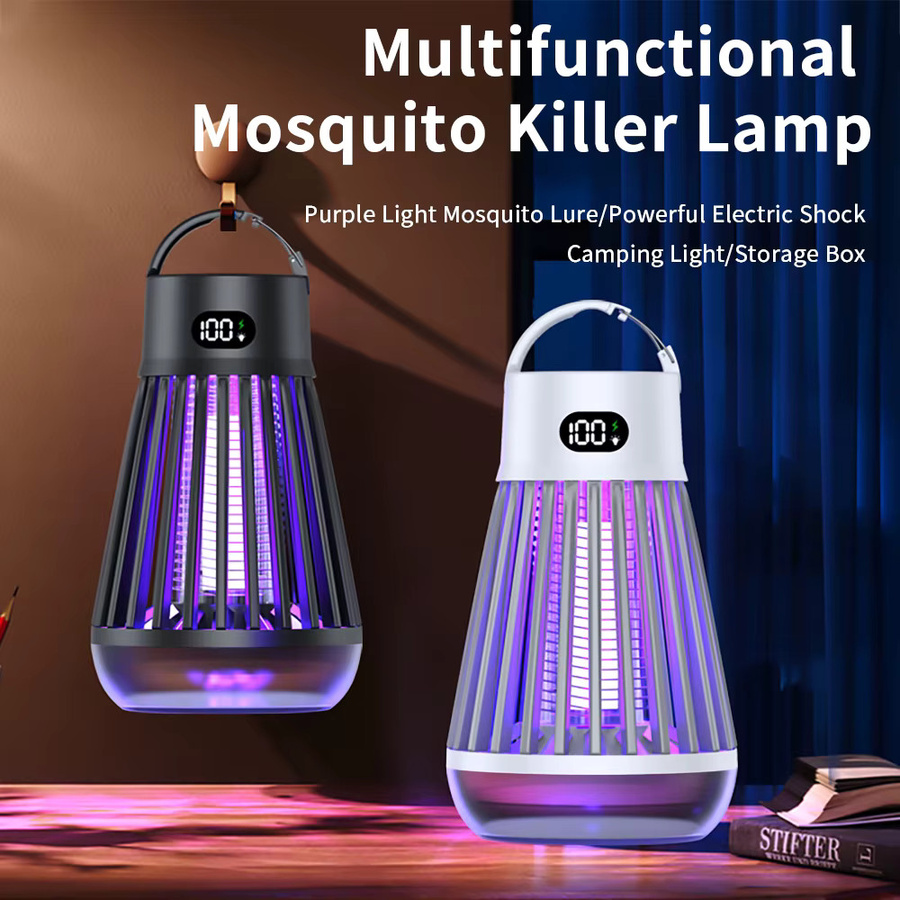 ESMARTER Tragbare Outdoor-Mückenschutzlampe in Weiß, wasserdichter Insektenvernichter für Zuhause und Freien - Bild 2