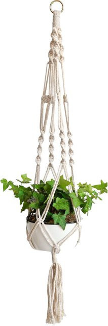 Handgemachter Makramee Blumenampel aus Baumwolle im Boho-Stil für deine Pflanzen - Bild 1