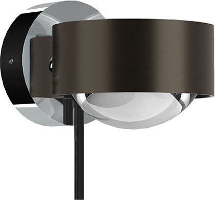 Top Light Puk! 80 Wall Avantgarde Wandleuchte in Black Wood und Chrom mit klarem Glas - Bild 1