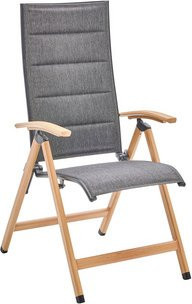 CASAYA Klappsessel Baracoa in Holzoptik und Schwarz für Garten, Balkon oder Terrasse, B: 56 cm, T: 57 cm, H: 115,5 cm - Bild 1