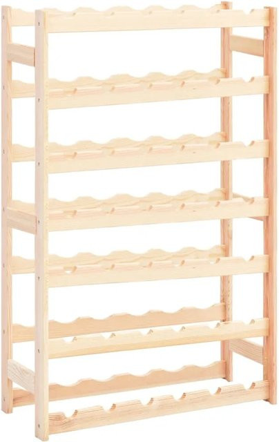 vidaXL Weinregal aus Kiefernholz für 42 Flaschen, Wandmontage, Braun/Beige, B: 102,0 cm, H: 62,5 cm, T: 25,0 cm - Bild 1