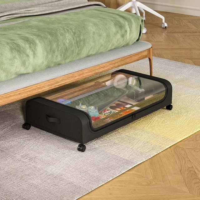Untior Staubdichter Unterbett-Organizer mit Rollen für Kleidung und Schuhe in Matt - Bild 1