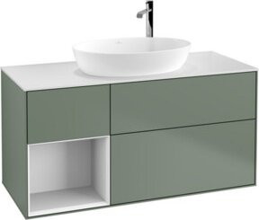 V&B Waschtischunterschrank Finion mit Wandbeleuchtung, Weiß lackiert, Breite: 120 cm, Höhe: 50,1 cm, Tiefe: 50,1 cm - Bild 1