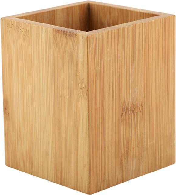TOMTOP JMS Stifthalter aus Bambus in Braun für Büro und Schule, Organizer für Schreibwaren, Höhe: 10,0 cm, Durchmesser: 8,0 cm - Bild 1