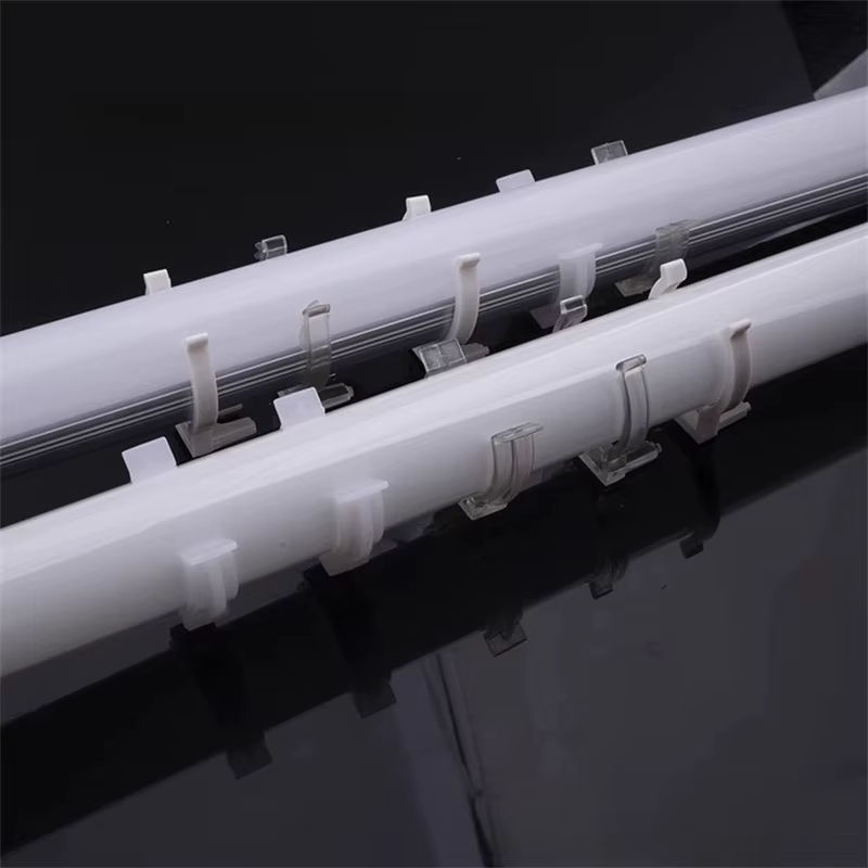 Khelse Runder Silikonschlauch und Kunststoff-Befestigungsclip für T4 T5 T8 T10 LED-Röhren, transparenter Halter für Neon-Flex-Streifen und Lichtmontage - Bild 2