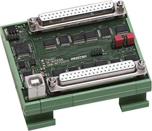 Deditec USB-TTL-64 I/O-Modul mit 64 digitalen Eingängen und 64 digitalen Ausgängen in Grün mit USB-C Anschluss - Bild 1