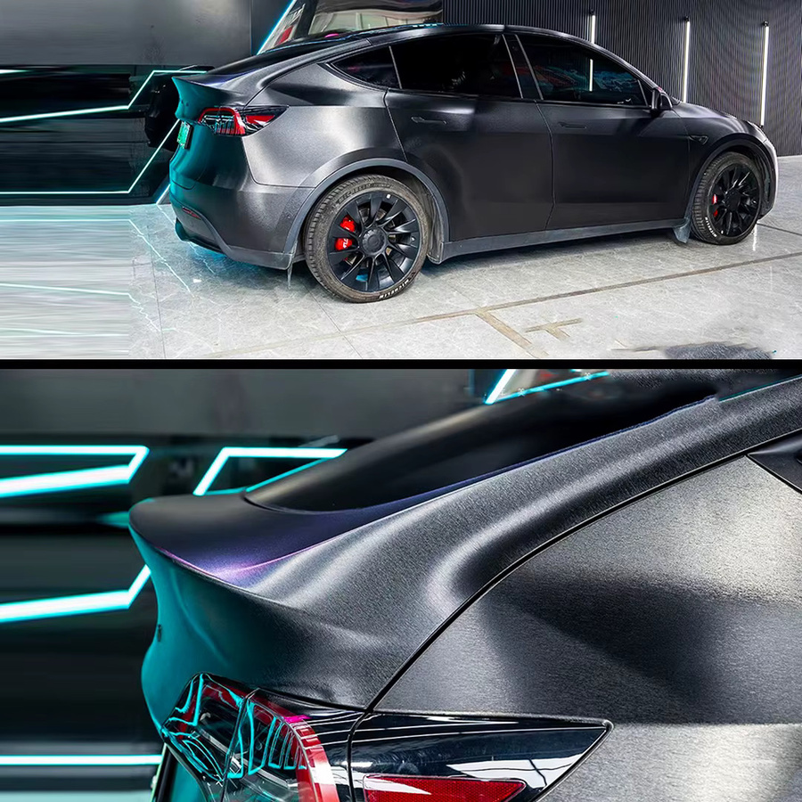 KASDA Selbstklebende Vinylfolie in Schwarz mit gebürsteter Aluminium-Optik für DIY-Projekte an Autos, Motorrädern und Möbeln - Bild 5
